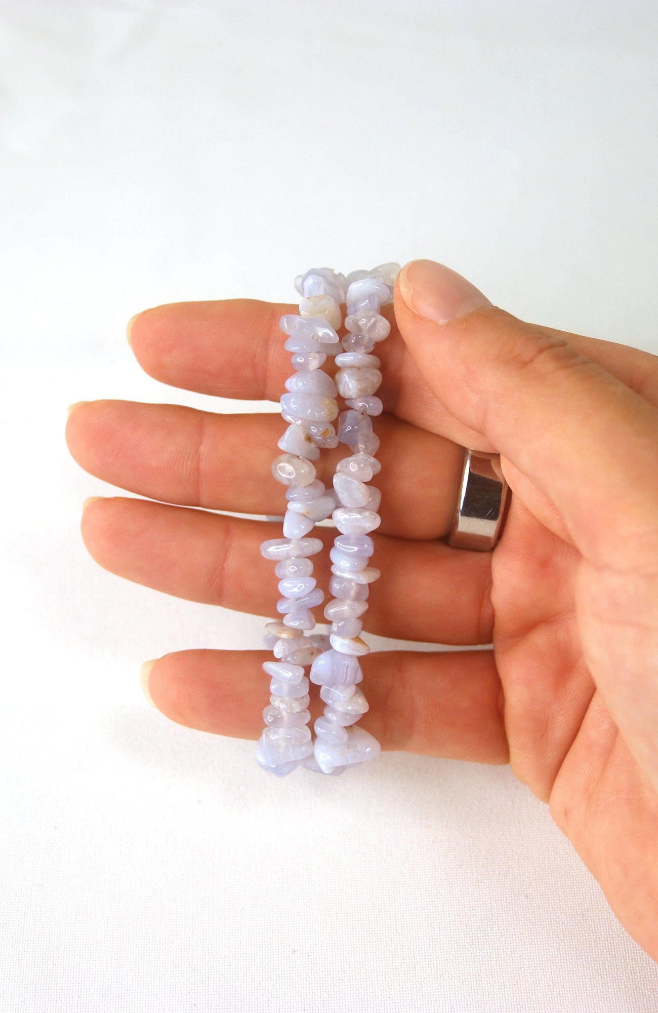 Blue Lace Agate Chip Bracelet